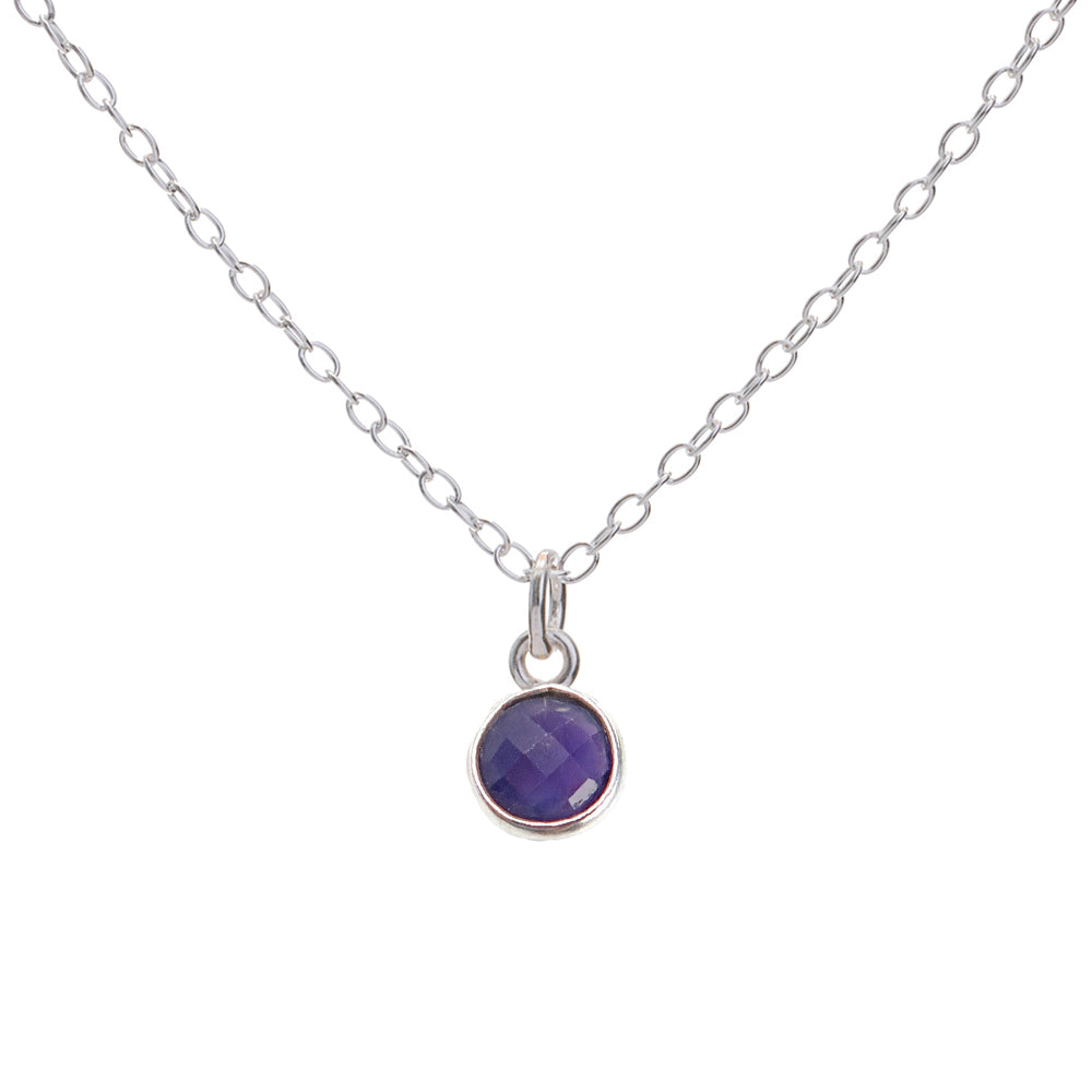 Silver Amethyst February Birthstone Necklace
