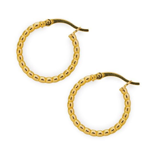 Gold Beaded Hoop Earrings