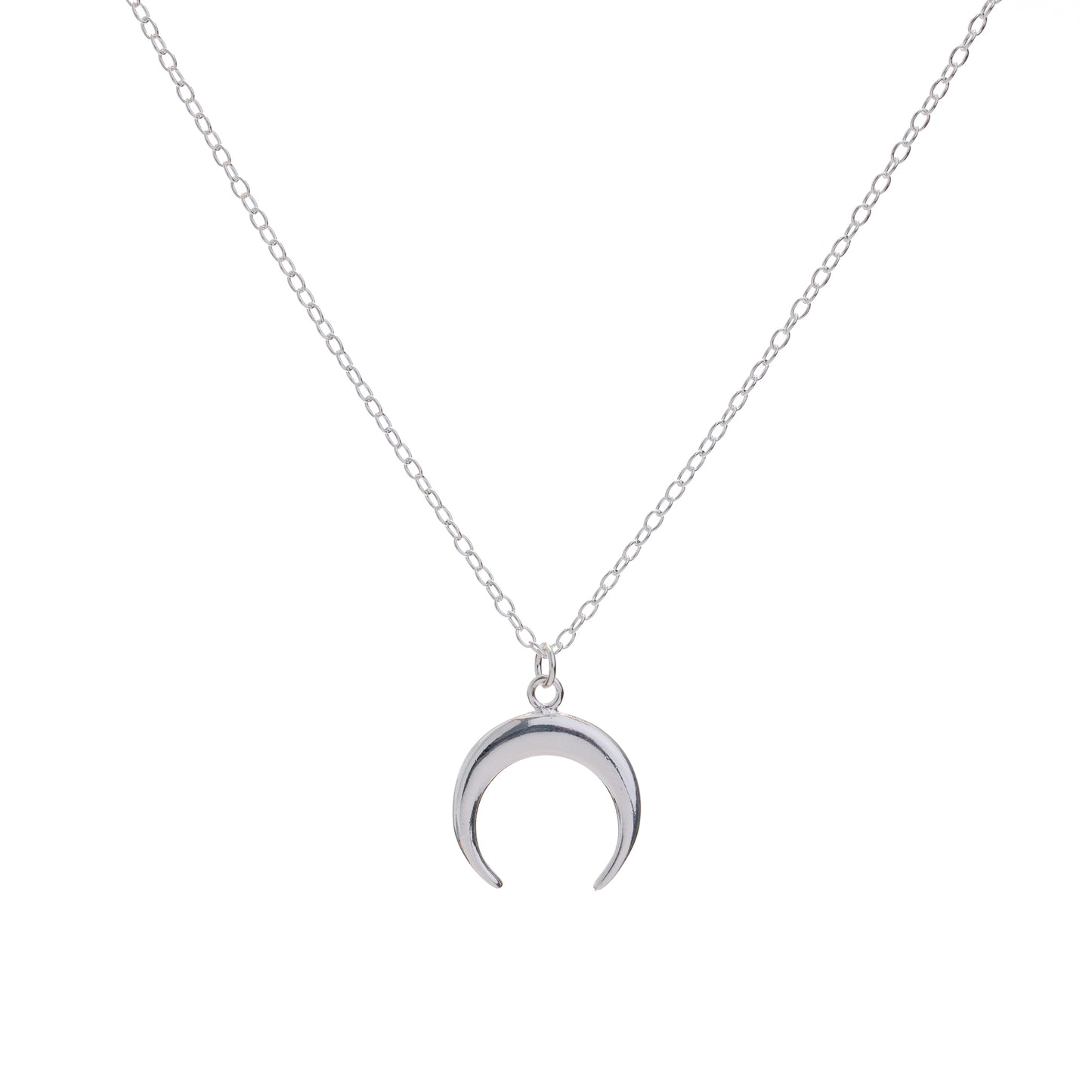 Silver Crescent Necklace