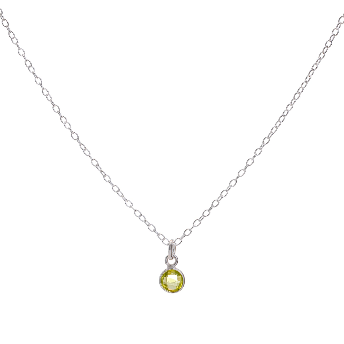 Silver Peridot Necklace