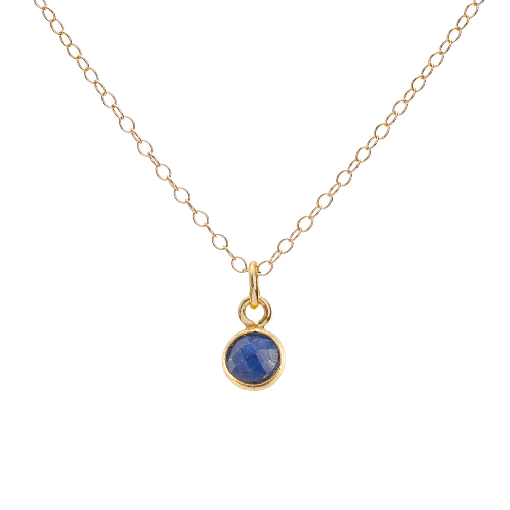 Gold Sapphire September Birthstone Necklace