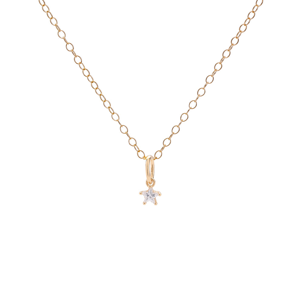 Gold Cubic Zirconia Star Necklace