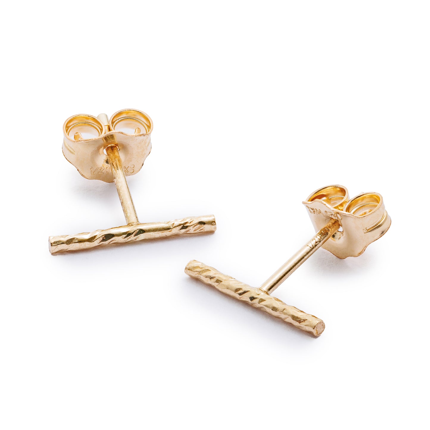 Gold Textured Bar Studs