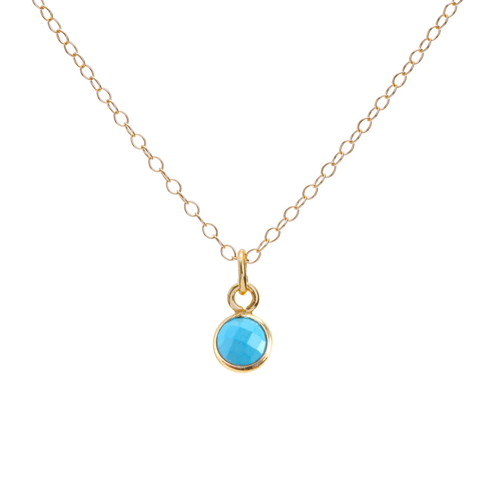 Gold Turquoise December Birthstone Necklace