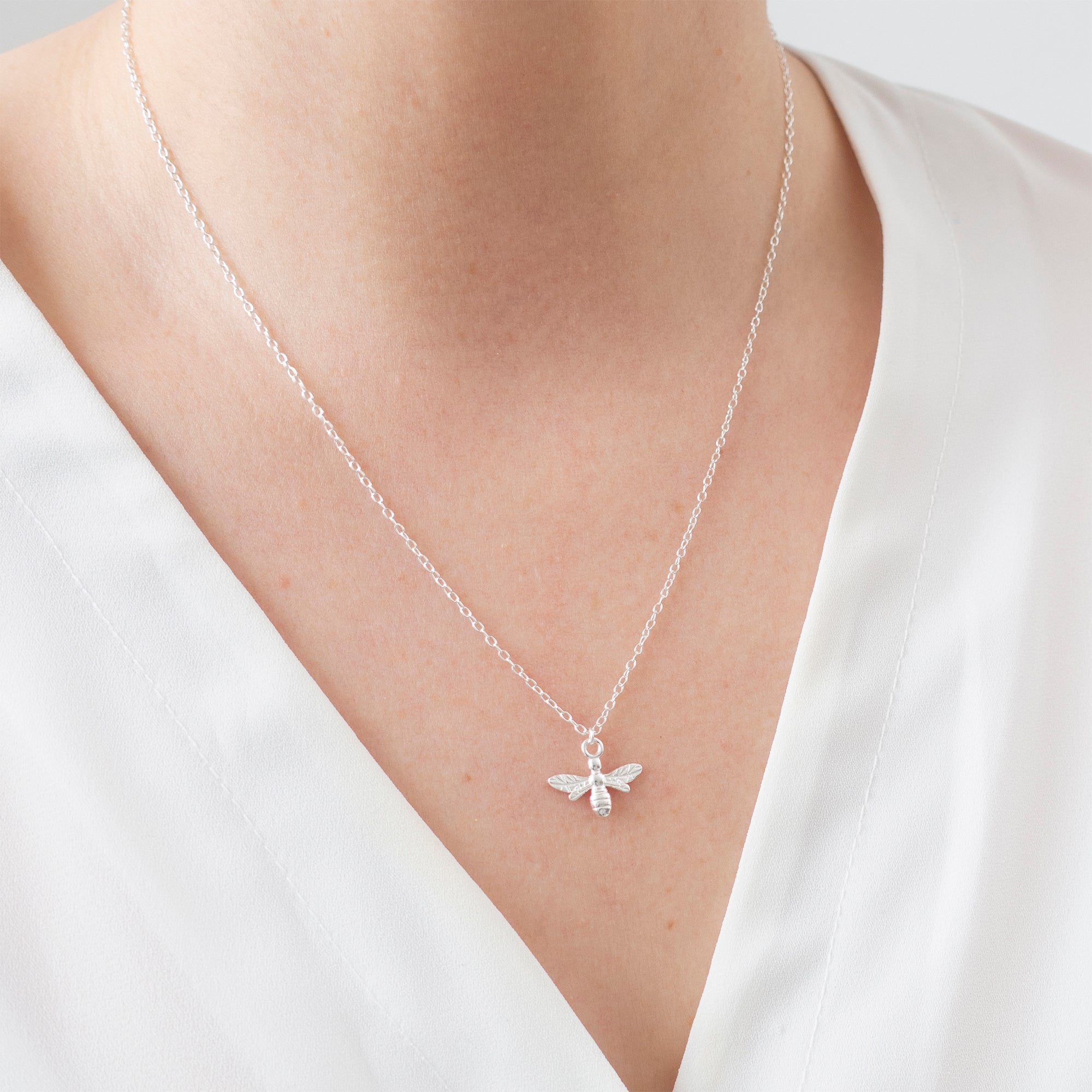Silver Bee Necklace