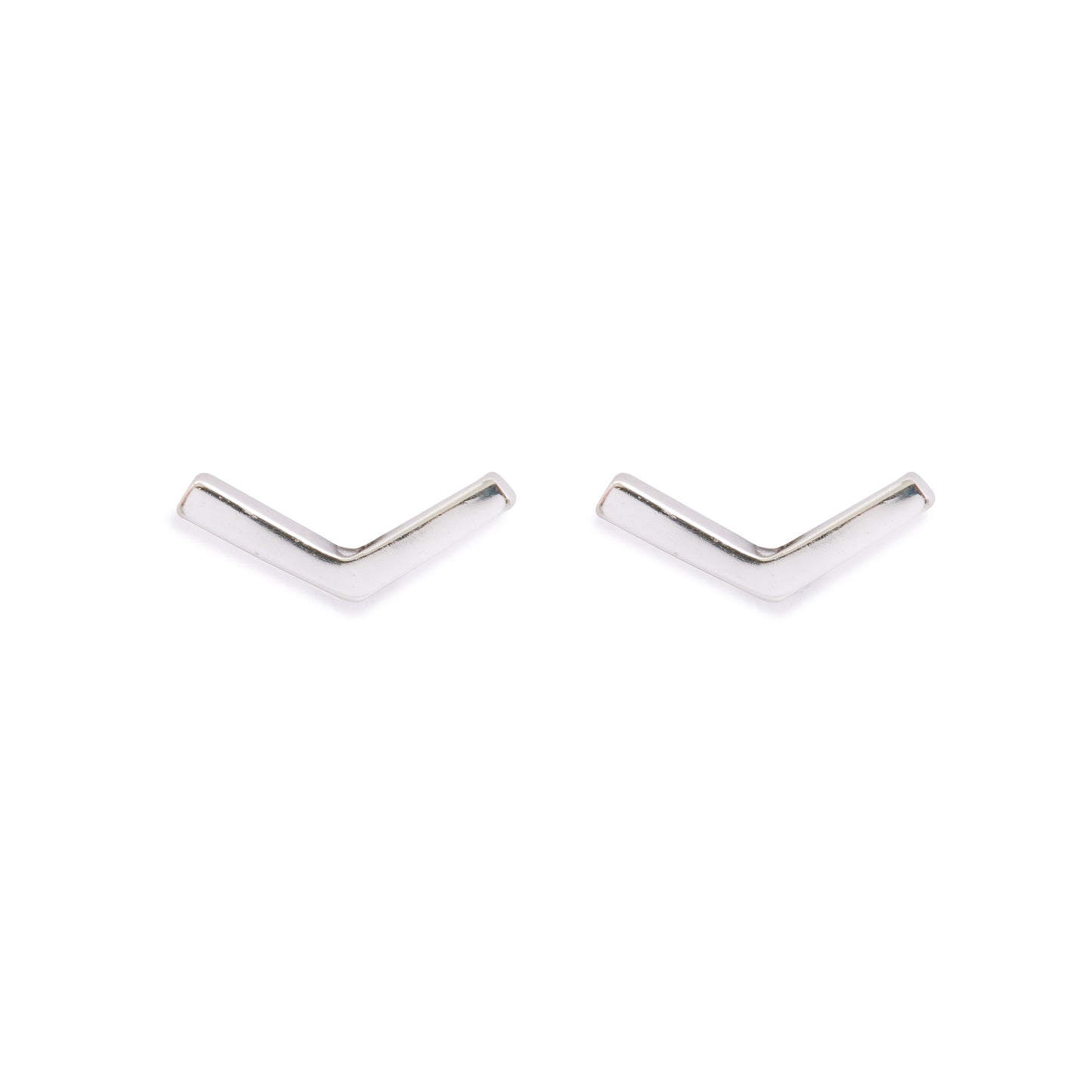 Silver Chevron Studs