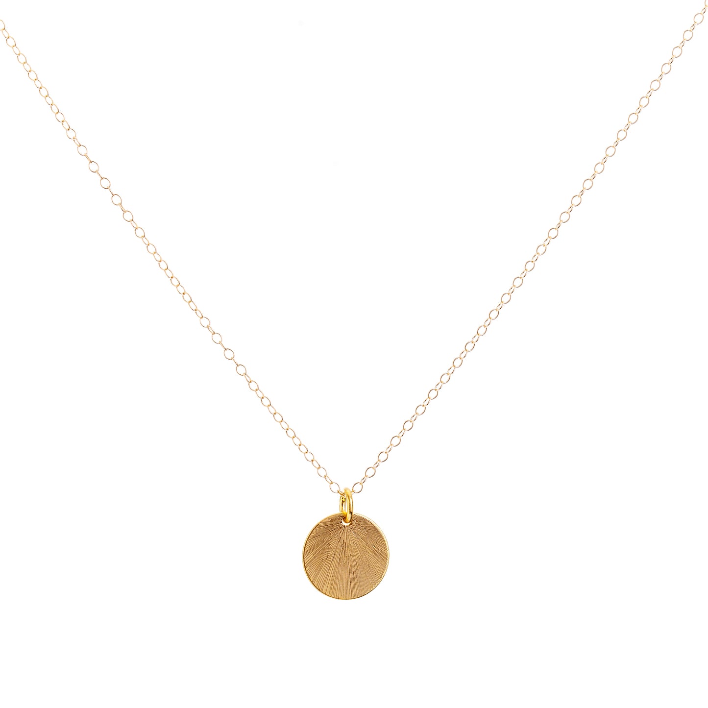 Minimal Gold Etched Medallion Necklace