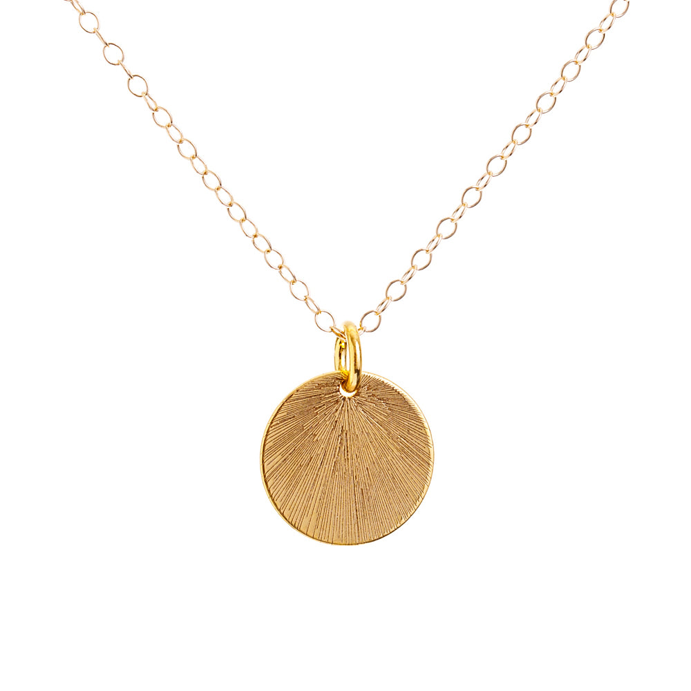 Gold Etched Medallion Necklace