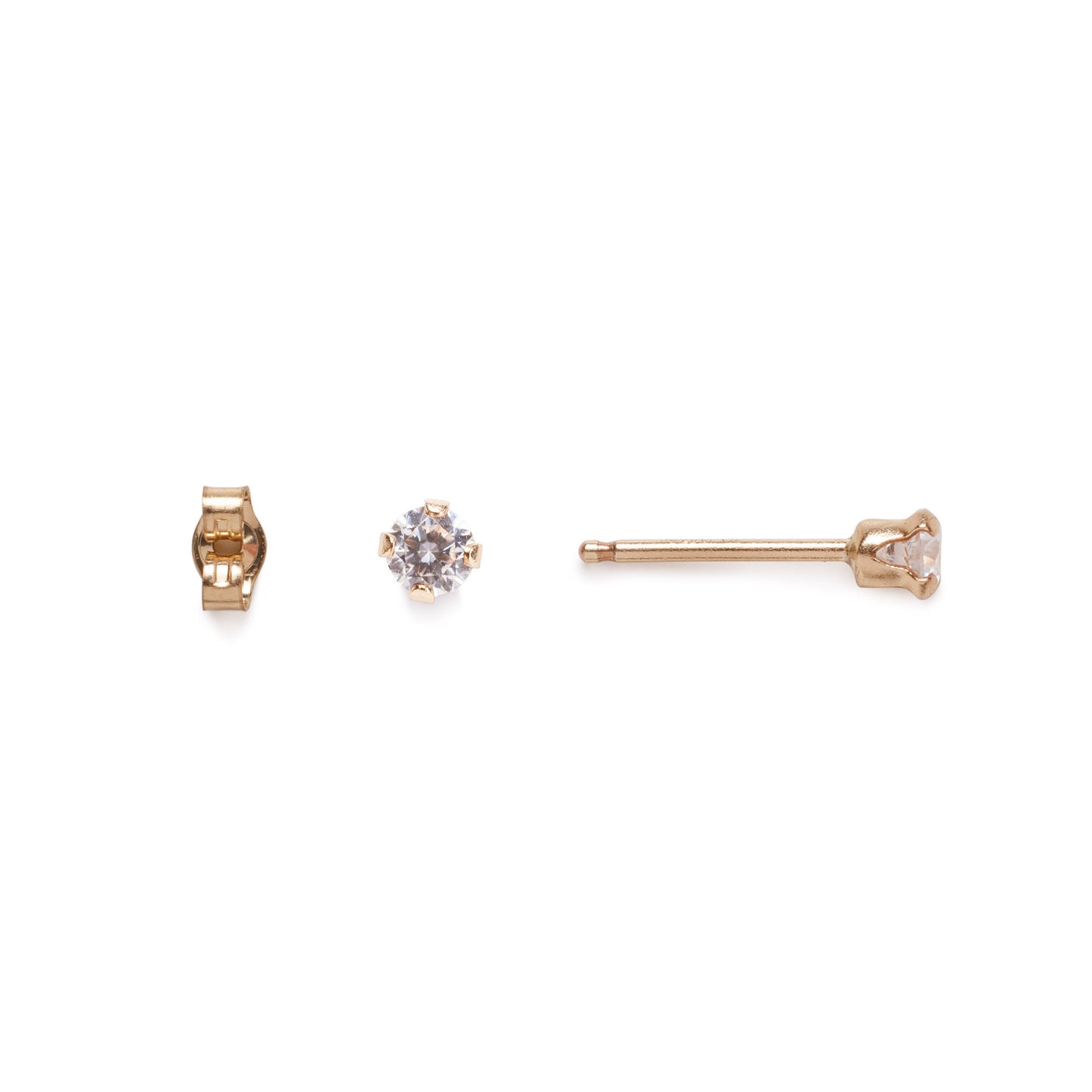 Minimal Gold CZ Diamond Studs