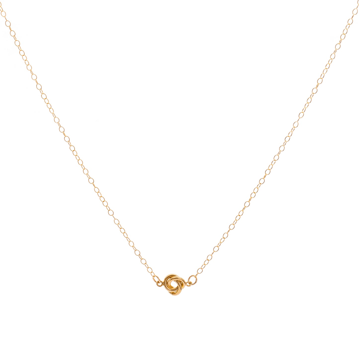 Minimal Gold Knot Necklace Handmade Birmingham