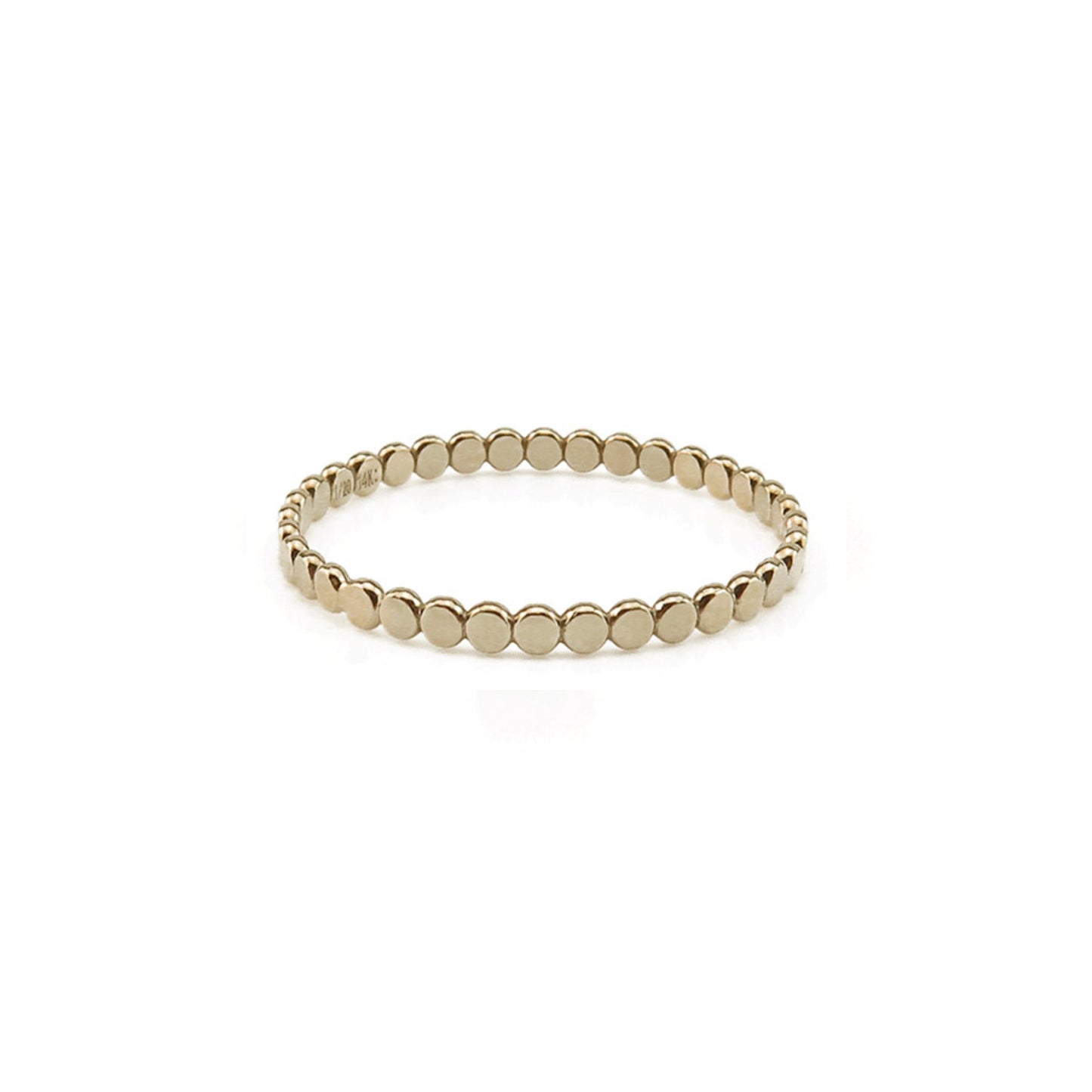 Minimal Hammered Flat Beaded Ring Handmade Birmingham UK