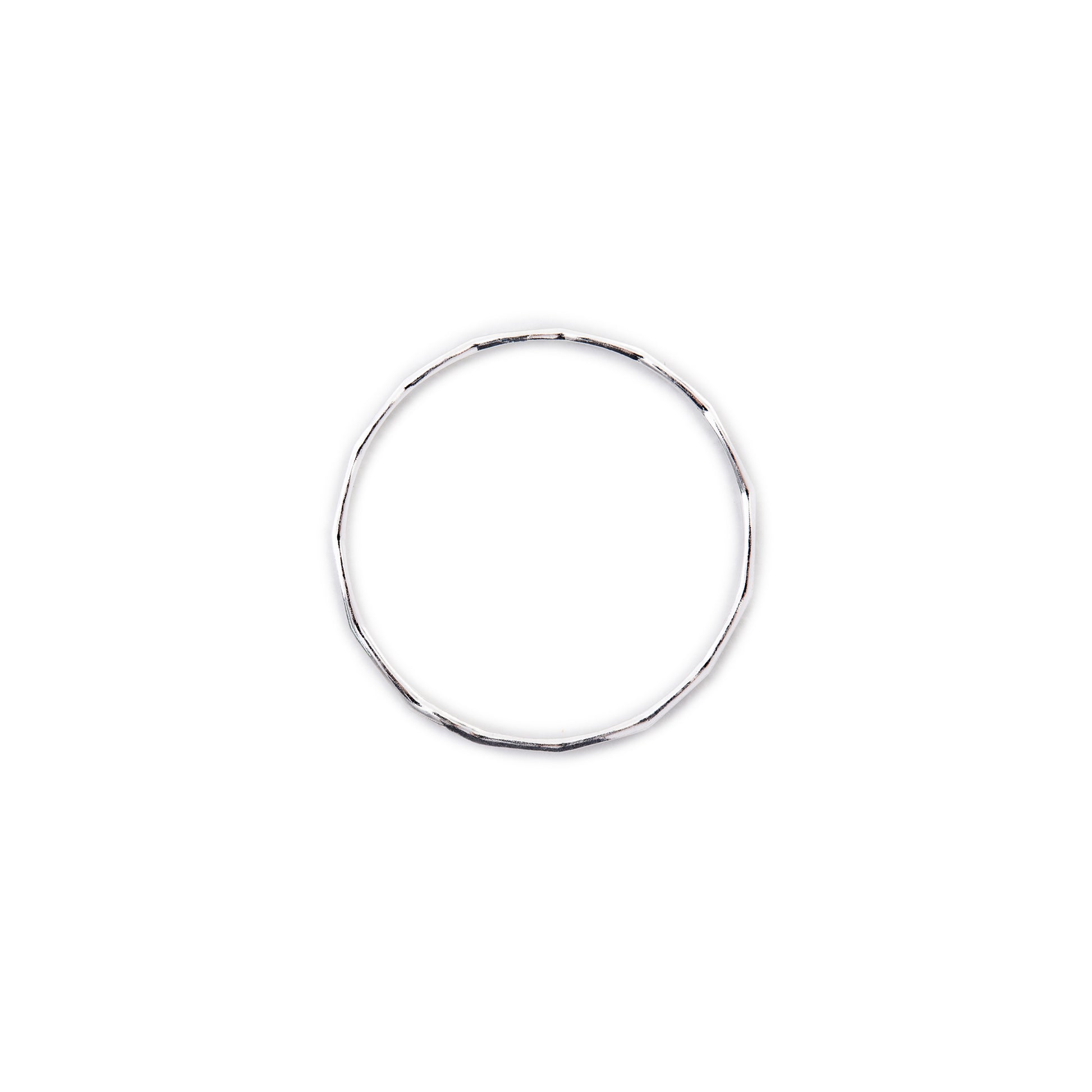 Minimal Silver Hammered Stacking Ring