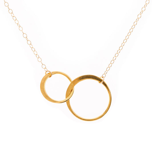 Gold Flat Infinity Circle Necklace