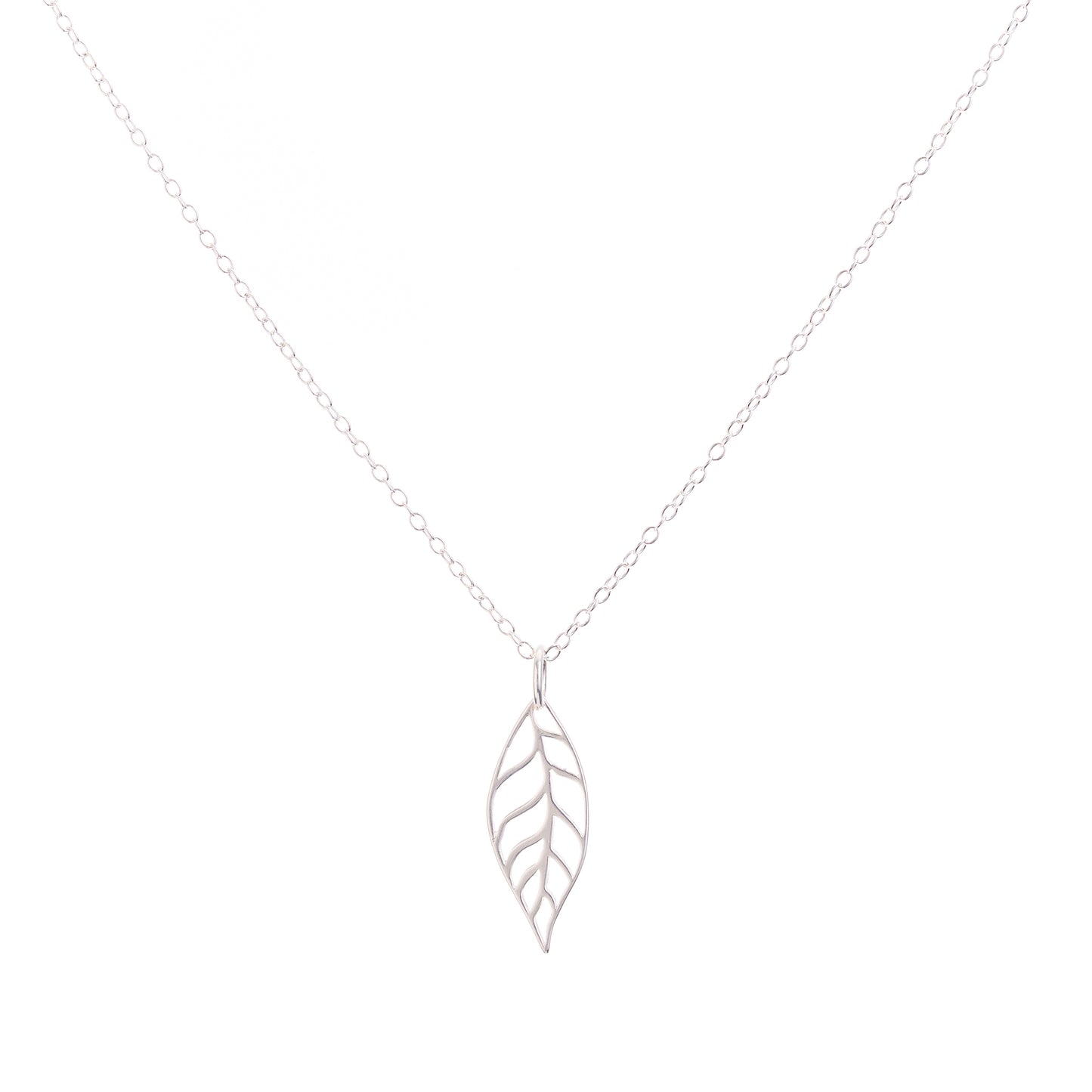 Minimal Silver Leaf Necklace