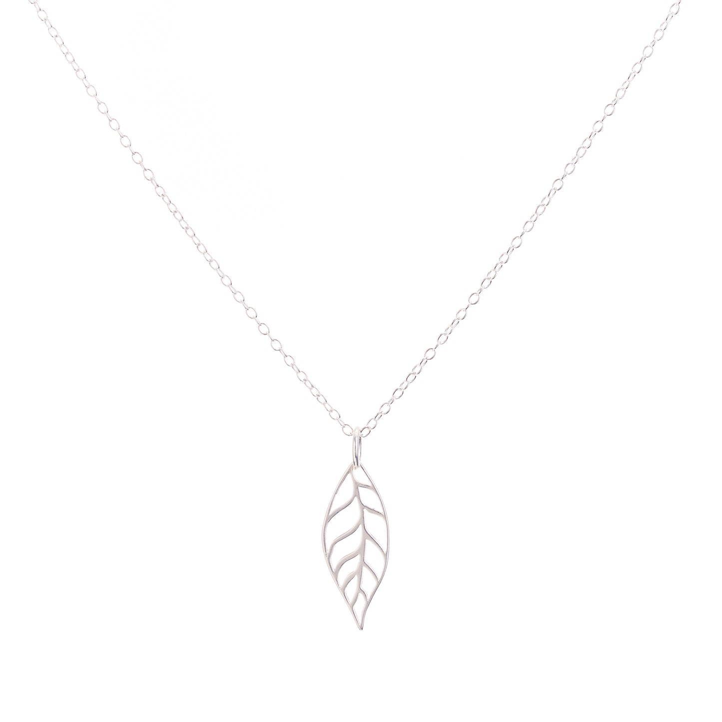 Minimal Silver Leaf Necklace