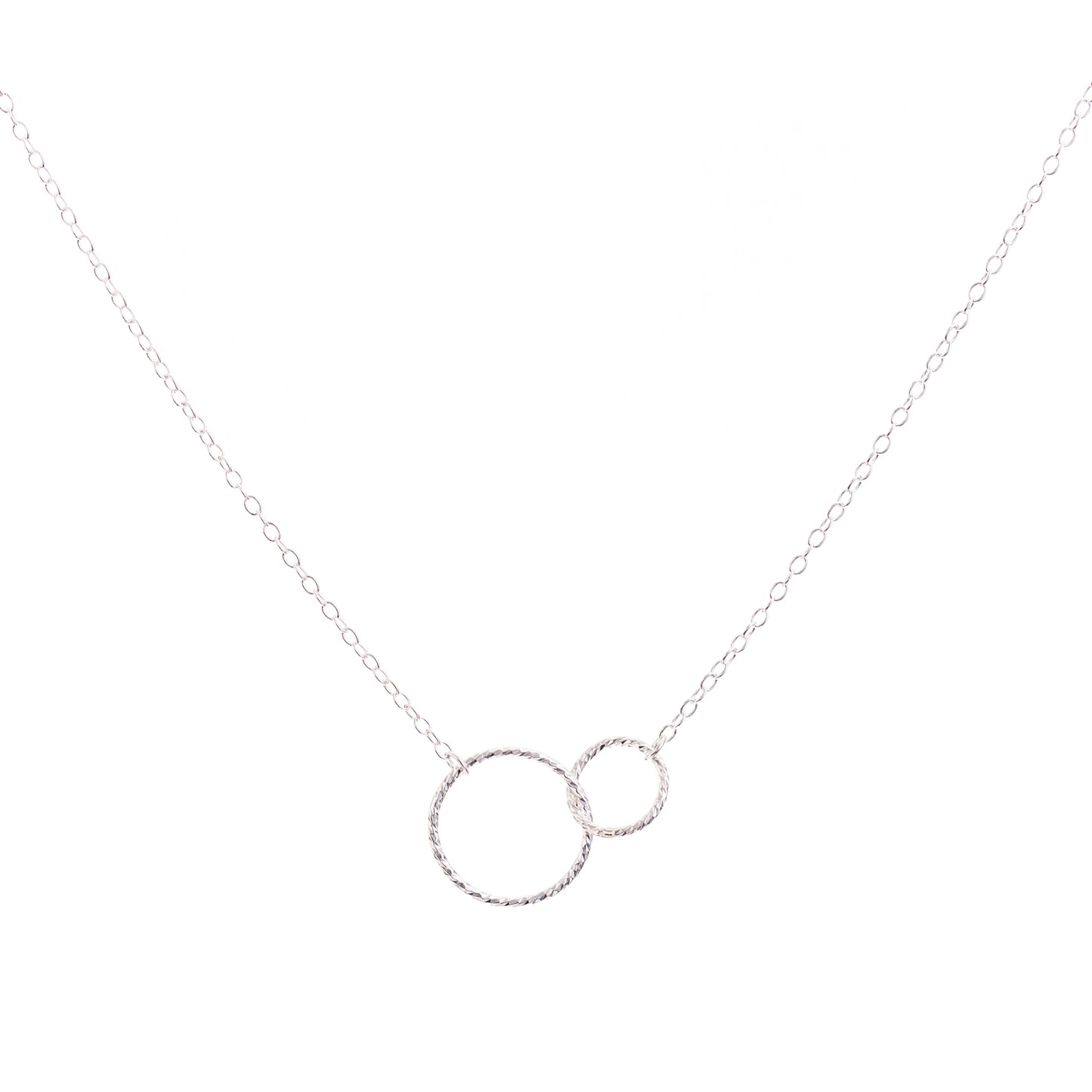 Minimal Silver Linked Circles Necklace