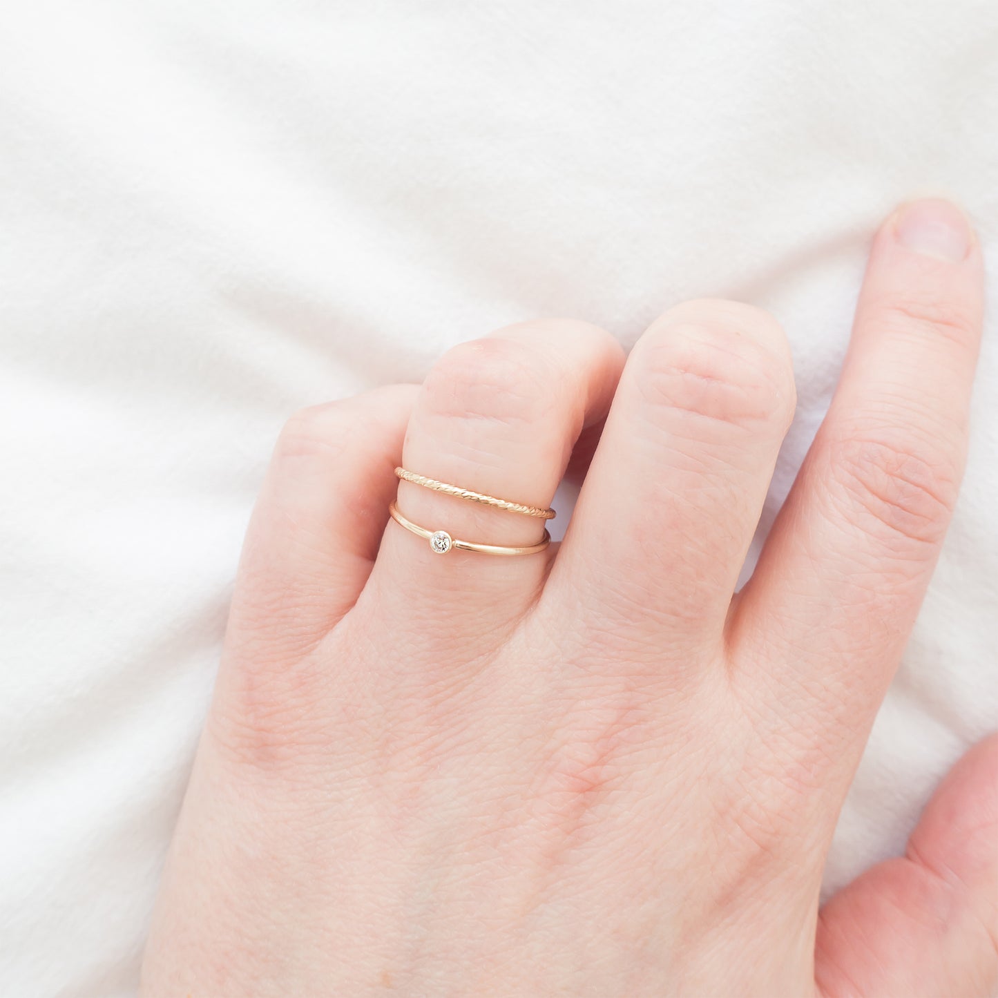 Minimal Textured Stacking Rings