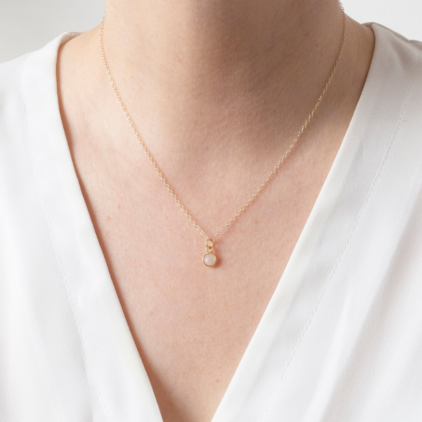 Gold Moonstone Necklace