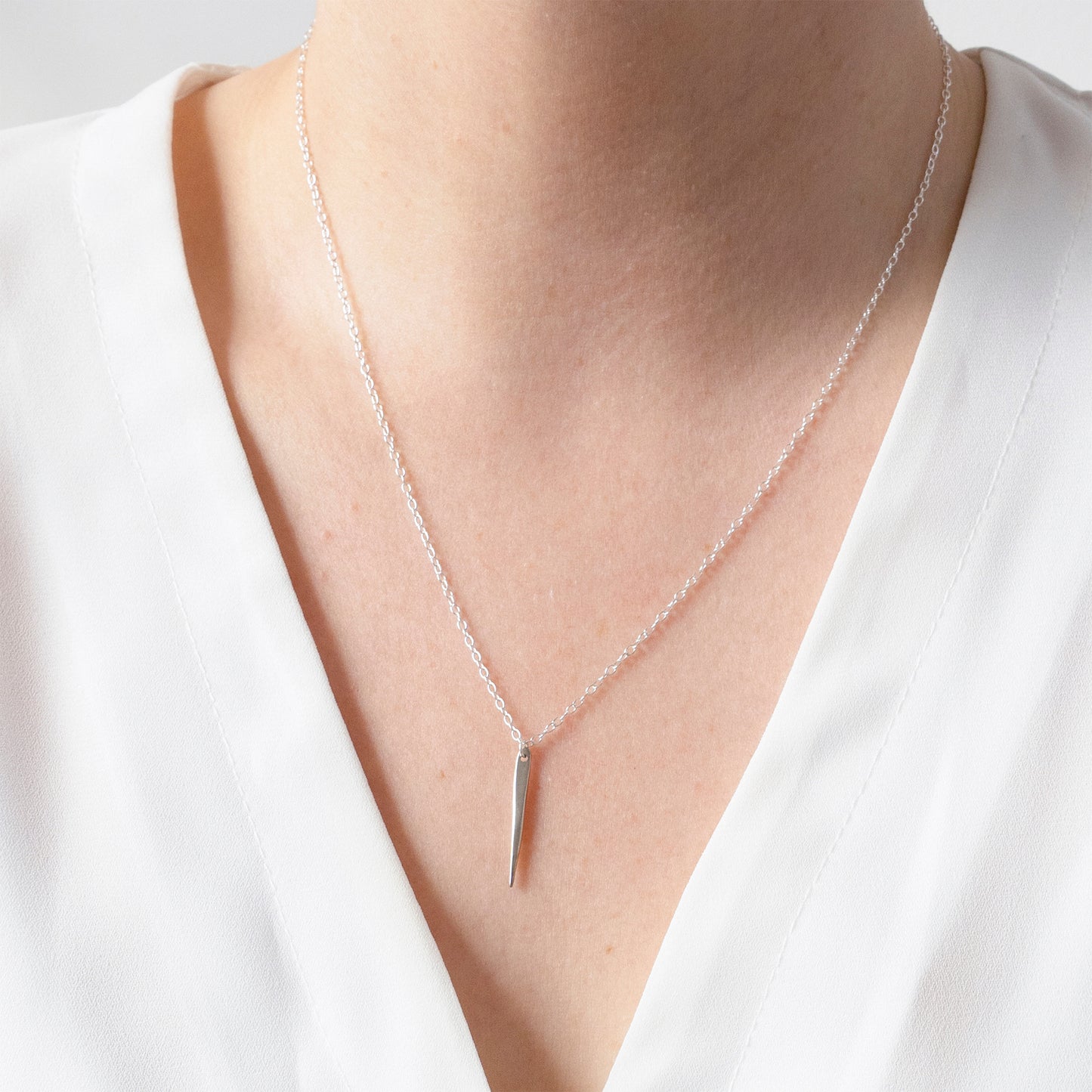 Silver Needle Necklace