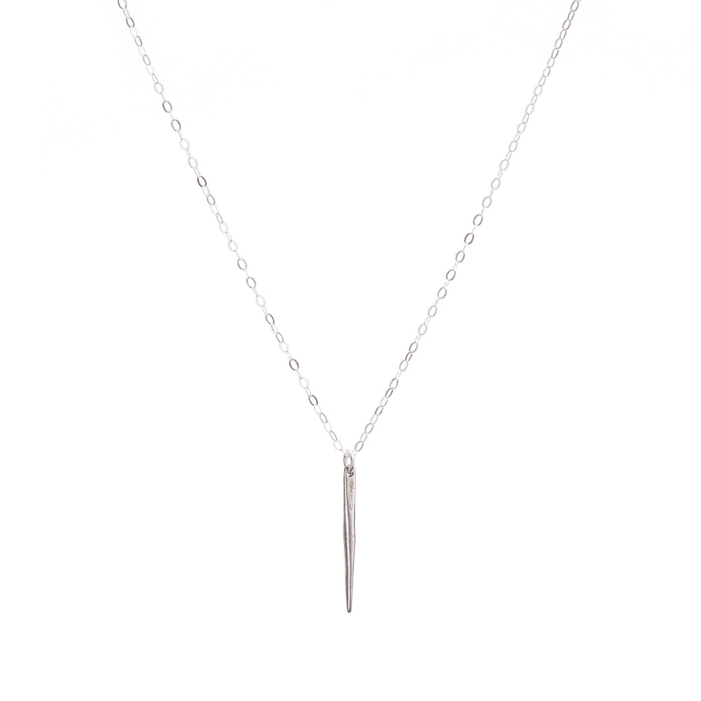 Minimal Silver Needle Spike Necklace