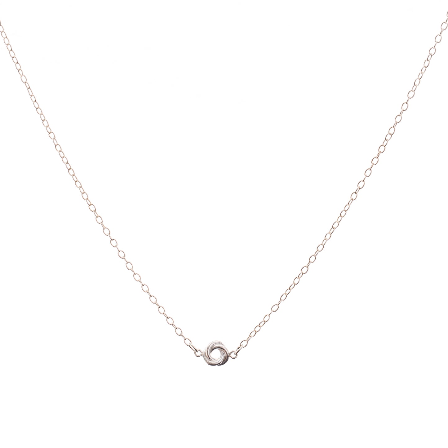 Minimal Silver Knot Necklace Handmade Birmingham