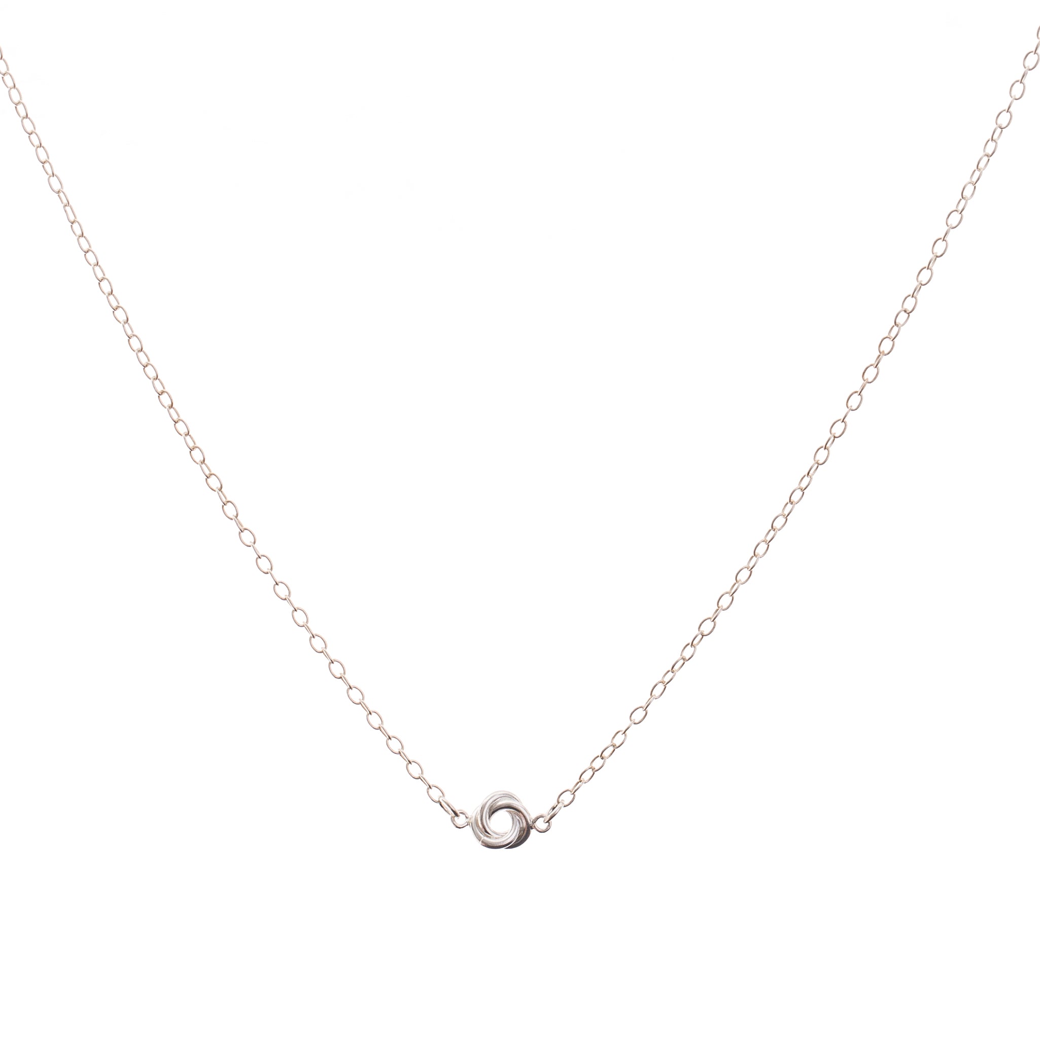 Minimal Silver Knot Necklace Handmade Birmingham