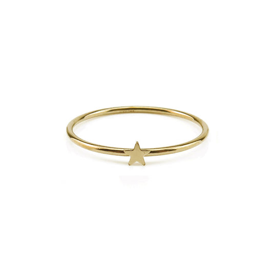 Minimal Gold Star Ring Handmade Birmingham