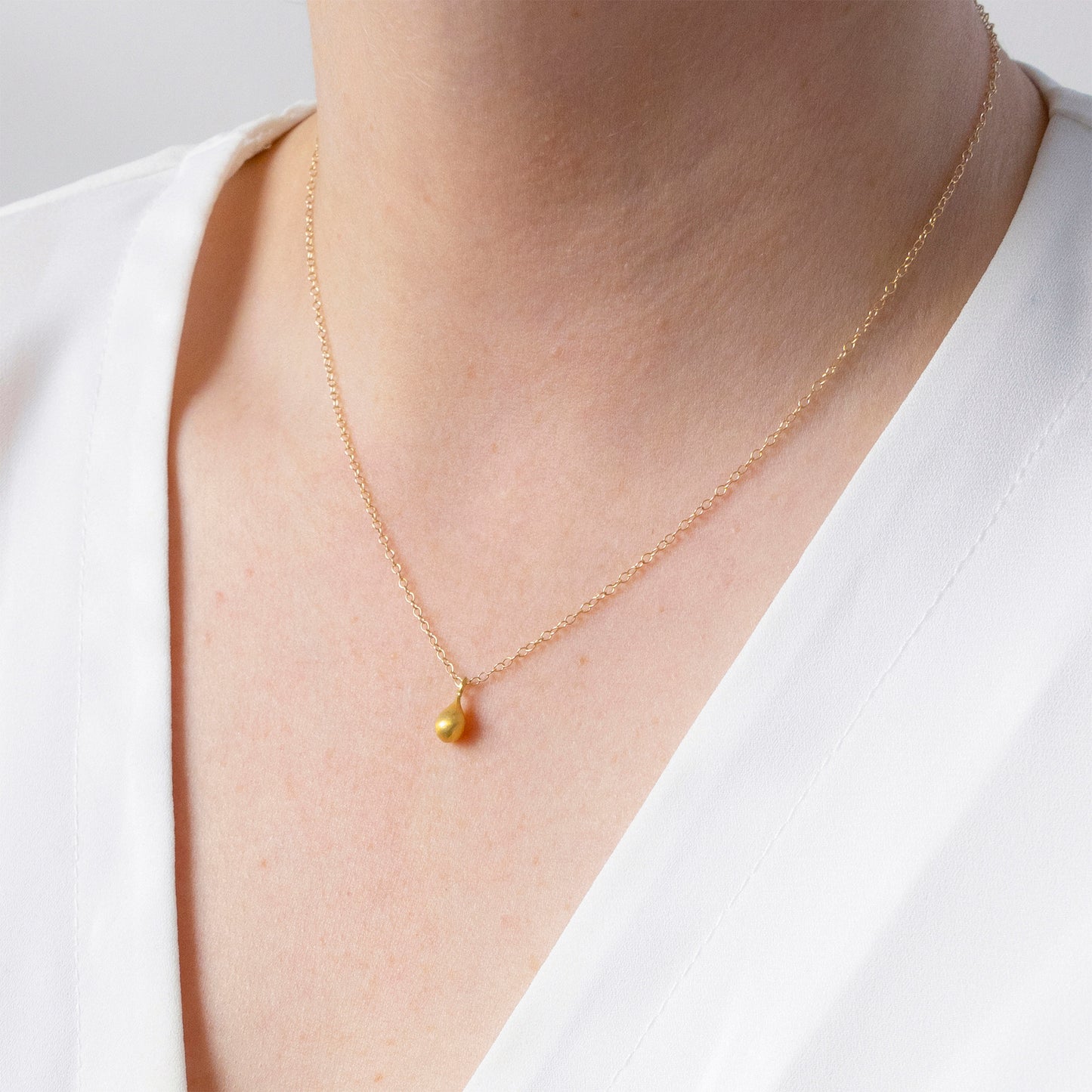 Gold Teardrop Necklace