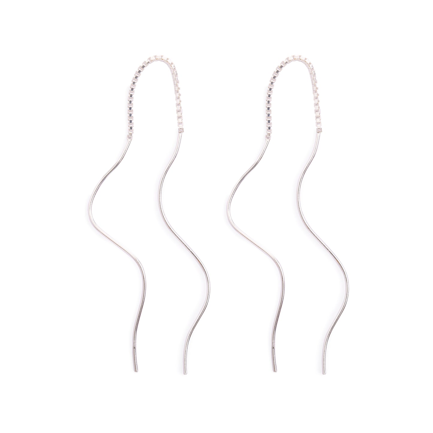 Silver Wavy Earrings