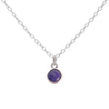 Silver Amethyst February Birthstone Necklace