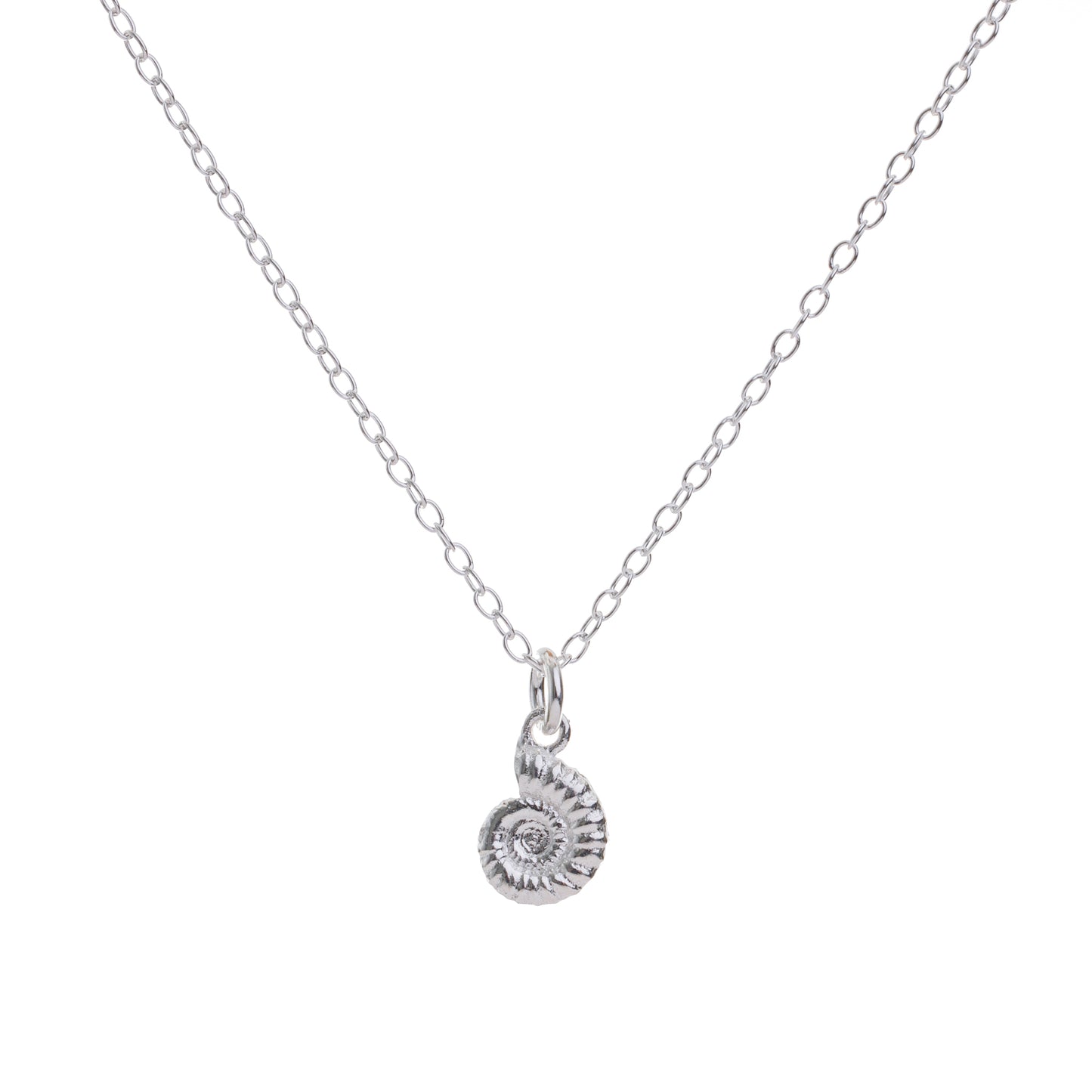 Silver Ammonite Fossil Necklace