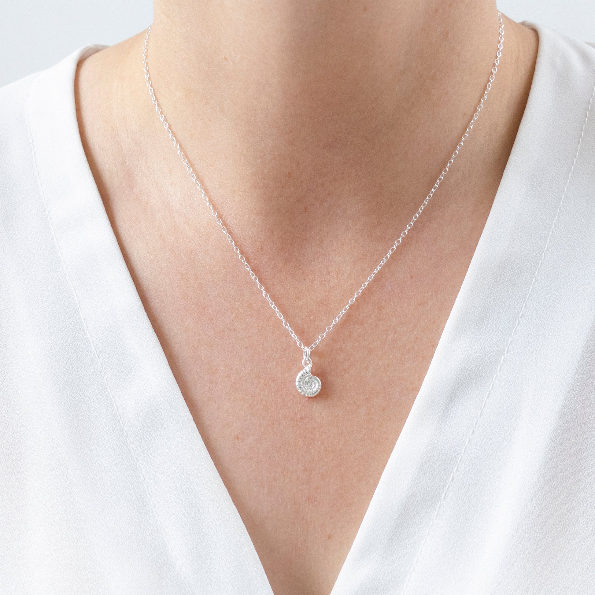 Silver Ammonite Fossil Necklace Affordable Ethical Jewellery