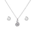 Matching Silver Ammonite Fossil Necklace & Earrings