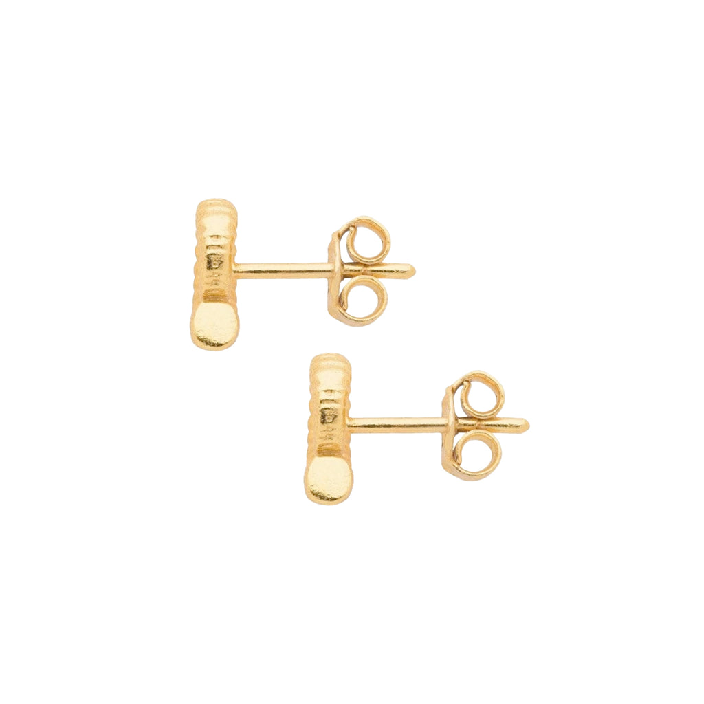 Gold Ammonite Stud Earrings