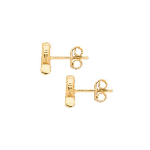 Gold Ammonite Stud Earrings