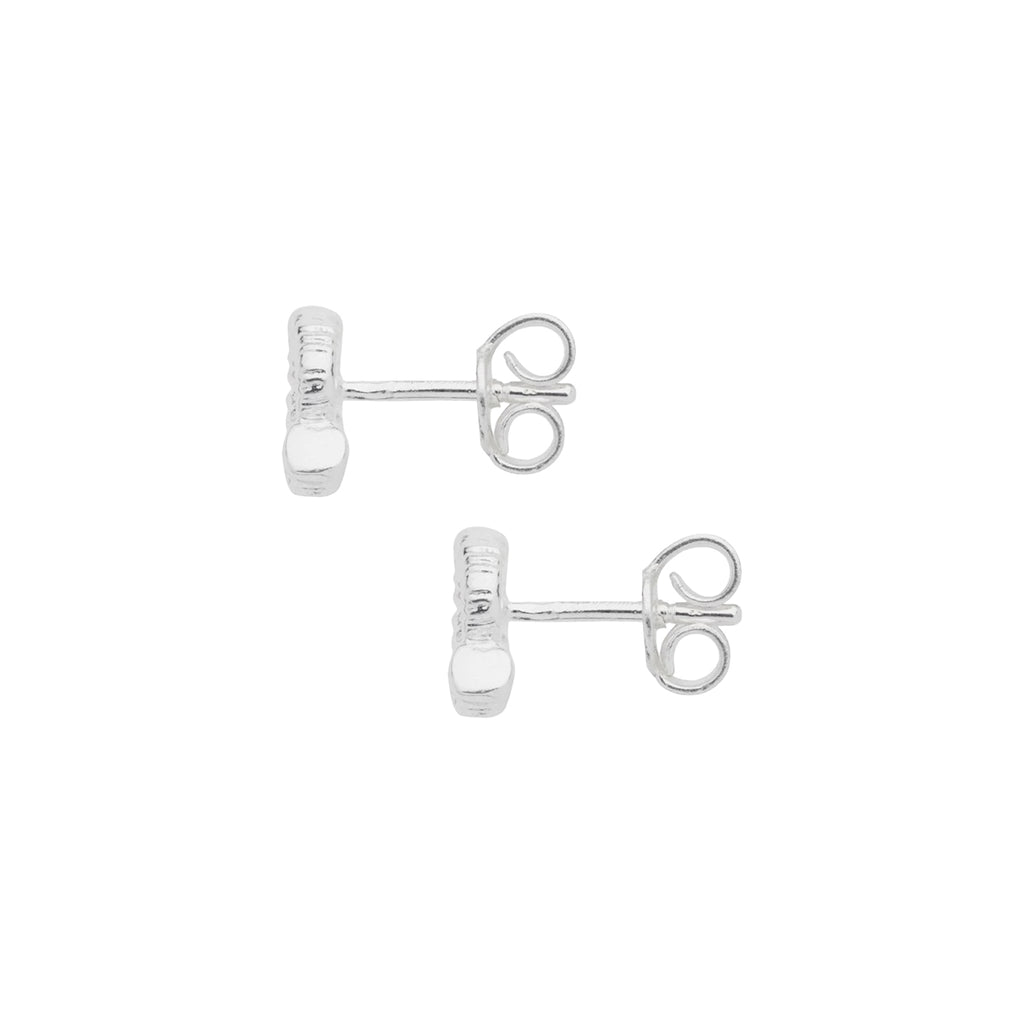Silver Ammonite Stud Earrings