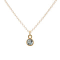 Gold Aquamarine March Birthstone Necklace