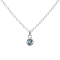 Silver Aquamarine March Birthstone Necklace