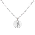 Silver Gladiolus August Birth Flower Necklace
