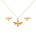 Matching Gold Bee Necklace & Earrings