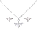 Matching Silver Bee Necklace & Earrings