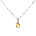 Silver Citrine November Birthstone Necklace