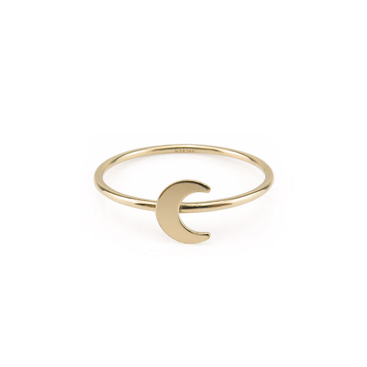 Gold Crescent Moon Stacking Ring