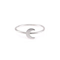 Silver Crescent Moon Stacking Ring
