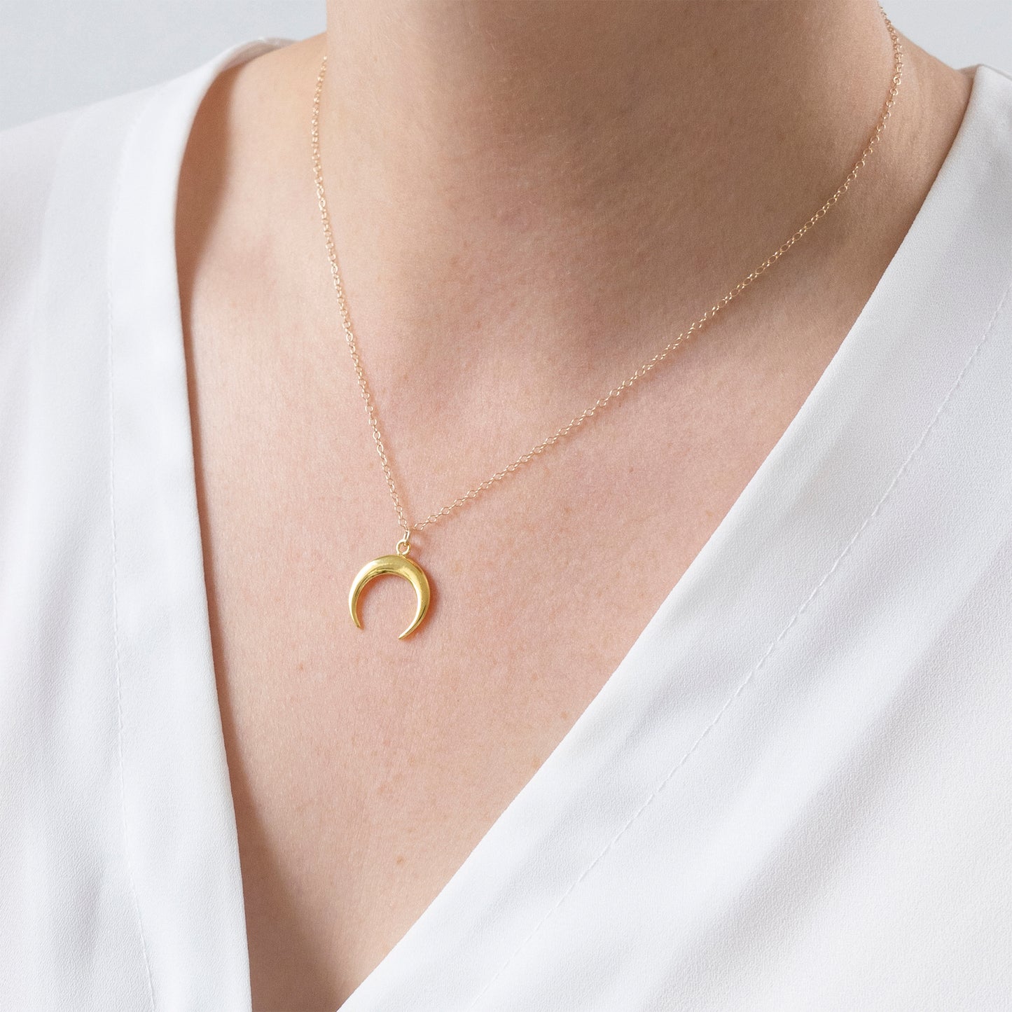 Gold Crescent Necklace