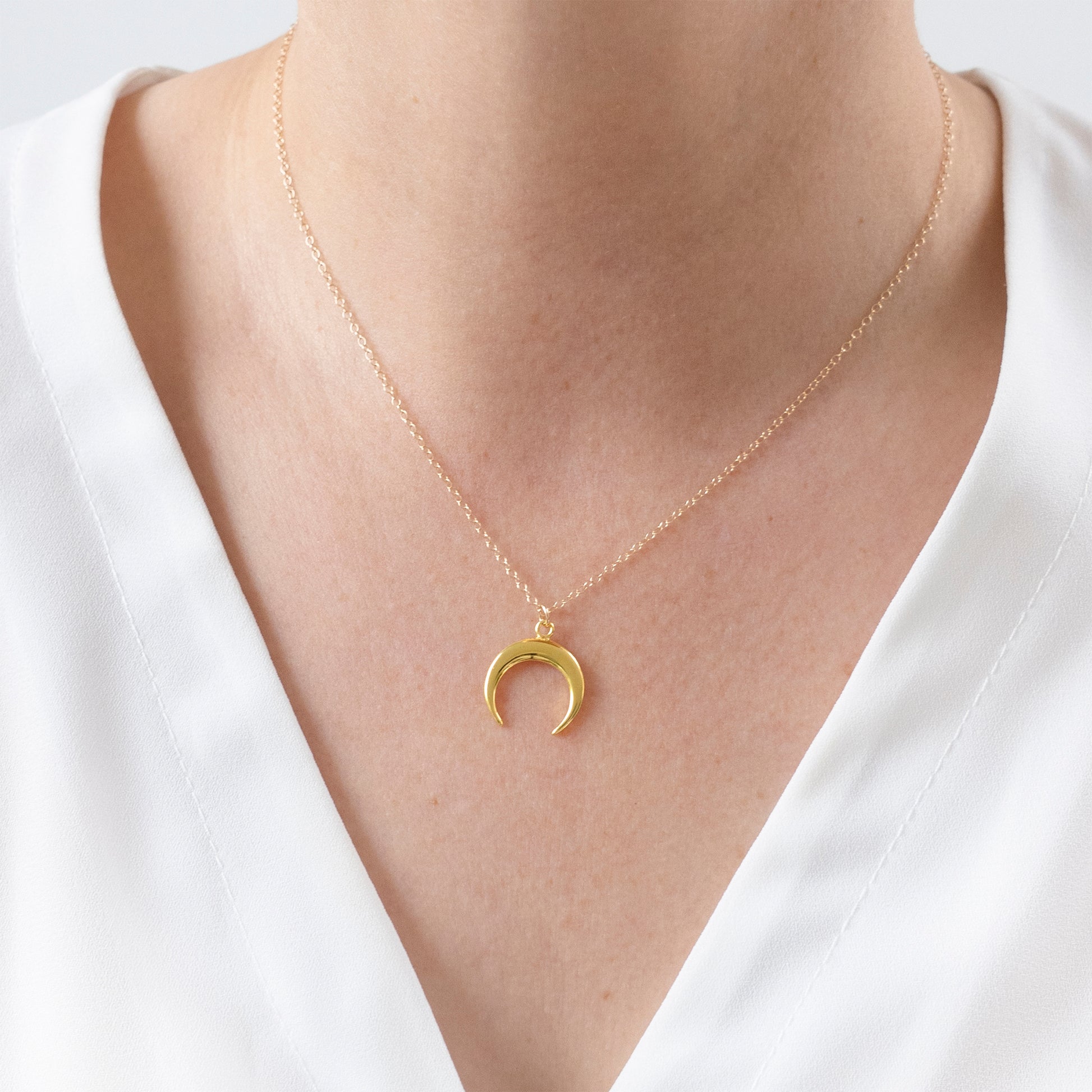 Gold Crescent Necklace