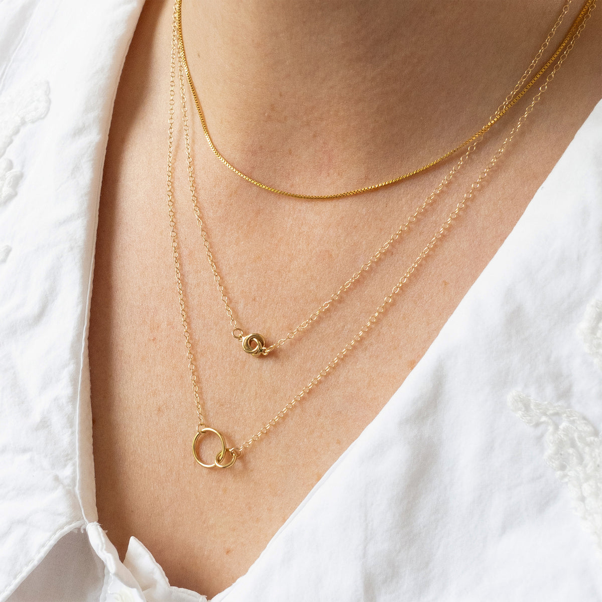 Gold Infinity Circles Necklace