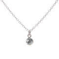 Silver Clear Quartz April Birthstone Necklace