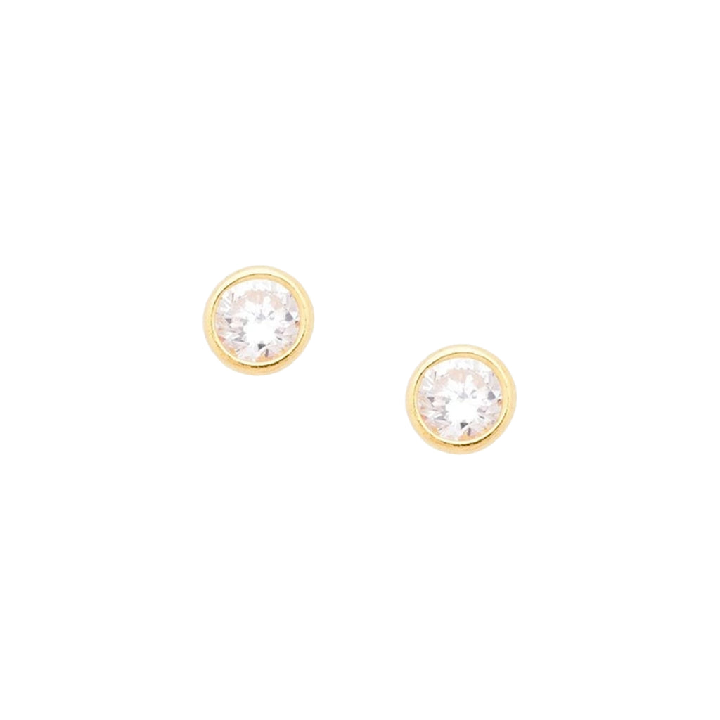 Gold Cubic Zirconia Stud Earrings