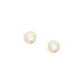 Gold Cubic Zirconia Stud Earrings